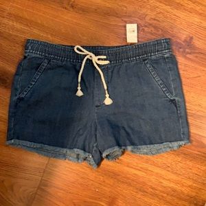 LOFT denim drawstring shorts